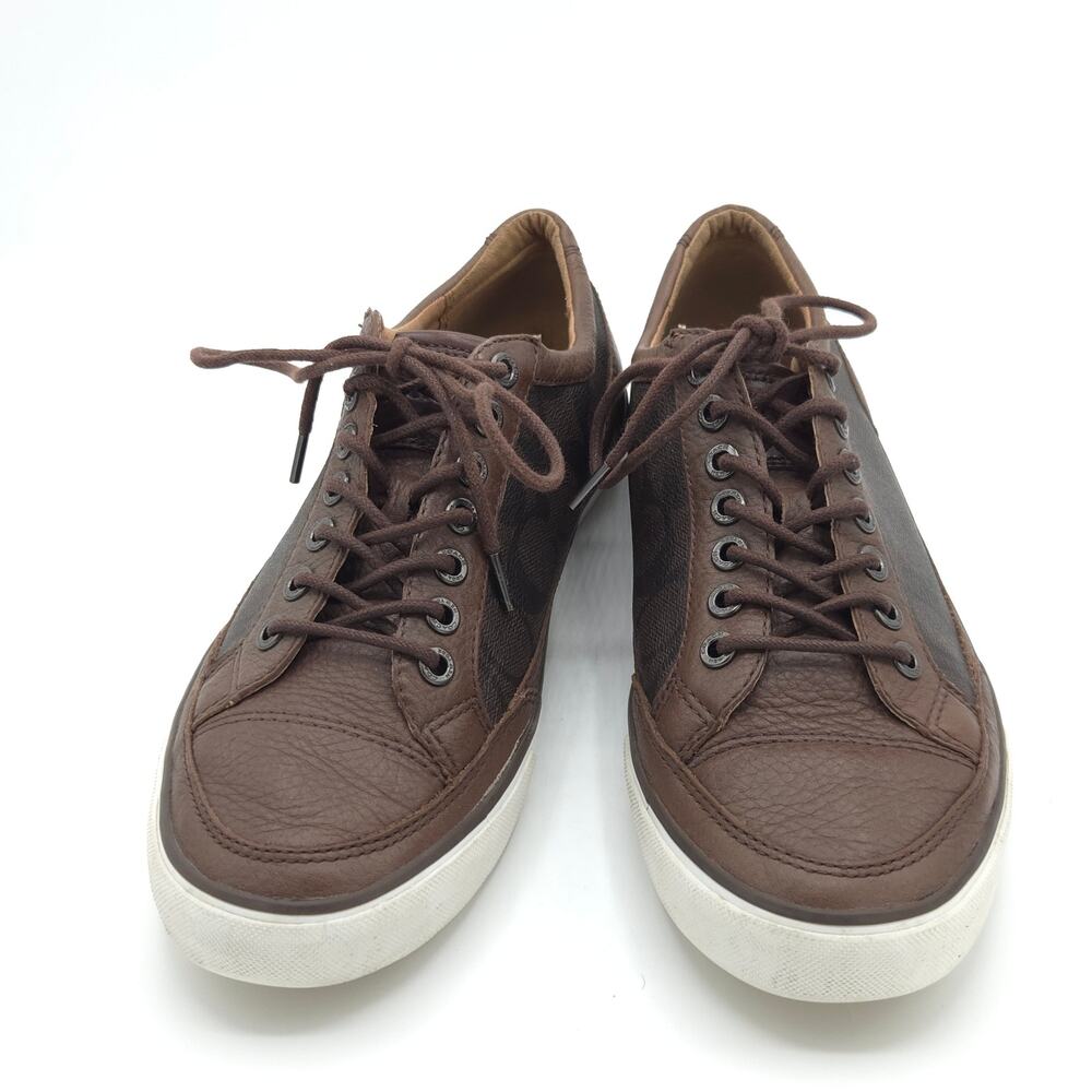 Coach Porter Men's Size 9 Low Top Brown Leather Sneakers - Picture 7 of 9